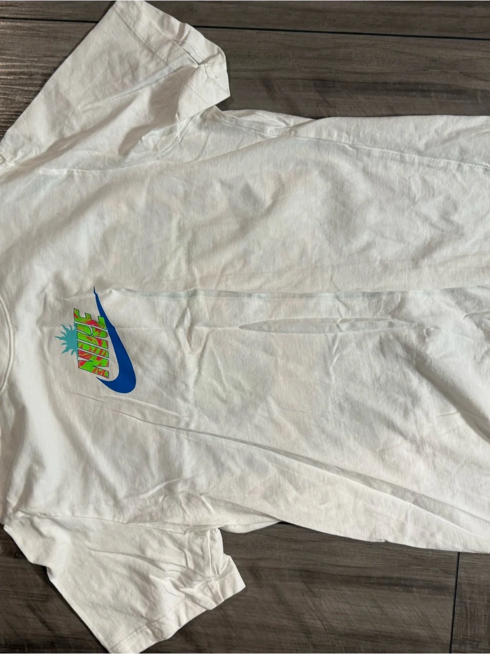 Nike Kids Short-Sleeve Graphic Tees — Black & White with Multicolor Logo
